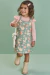 Conjunto de Blusa em Cotton e Salopete em Moletom com Pelúcia 90309 Kukiê Bebê Menina