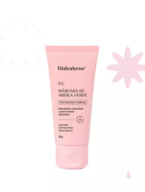 Máscara de Argila Verde Peles Oleosas e Acneicas HIDRABENE 50 g