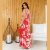 VESTIDO FEMININO LONGO ALCINHA LISO E ESTAMPADO KAREM - loja online