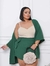 Conjunto Kimono Saia Longa e Blusa Camiseta Comprida Plus Size Acinturado Manga Linha Premium na internet