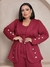 Conjunto Trio Plus Size Feminino Blazer Calça E Cropped 3 Peças Luxo - comprar online