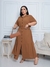 Vestido Feminino Chamise com Cinto Plus size com Manga