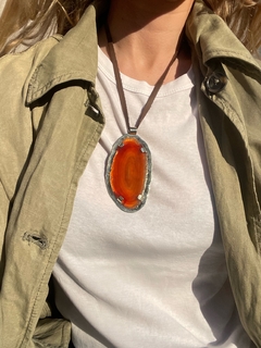 Collar ágata naranja