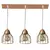 Colgante JAULA 3 luces cobre/niquel - comprar online