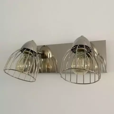 Aplique de pared/techo JAULA 2 luces cobre / niquel