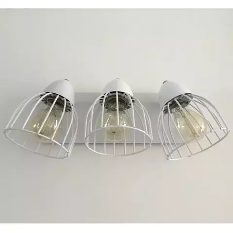 Aplique de pared/techo JAULA 3 luces blanco/ negro