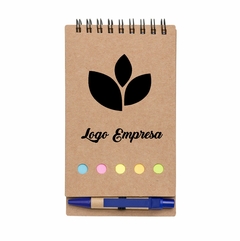 Bloco de anotações com autoadesivos e caneta personalizado - comprar online