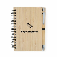 Caderno de Bambu com Caneta