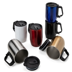Caneca Inox Parede Dupla 350ml - MiHa Brindes 