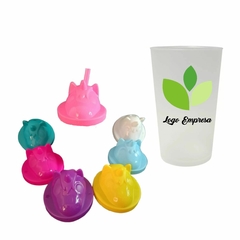 Copo eco 300 ml com tampa unicornio - comprar online
