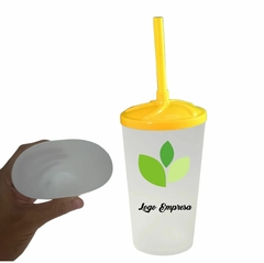 Copo eco 300 ml com tampa e canudo - comprar online
