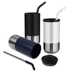 Copo Inox com Canudo 500ml - comprar online