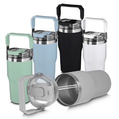 Copo Térmico de Inox 650ml com Tampa, Alça e Trava de Segurança na internet