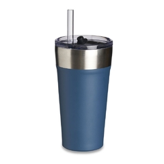 Copo Térmico de Inox 500ml com Canudo e Abridor