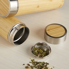 Garrafa Térmica de Bambu e Inox 500ml com Infusor – Conserva Temperatura - loja online