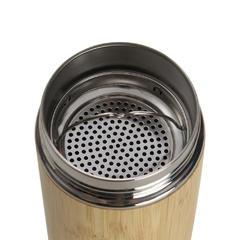Garrafa Térmica de Bambu e Inox 500ml com Infusor – Conserva Temperatura - comprar online