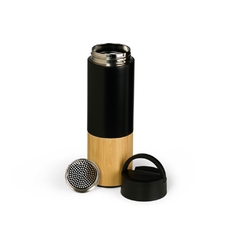 Garrafa Térmica Inox 420ml com Infusor, Alça e Detalhes em Bambu na internet