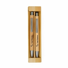 Kit Ecológico Caneta e Lapiseira Bambu