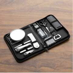Kit Masculino Completo com 12 Peças em Estojo de Couro Sintético - comprar online