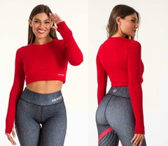 CROP TOP MANGA LARGA NEWOD (ROJO)
