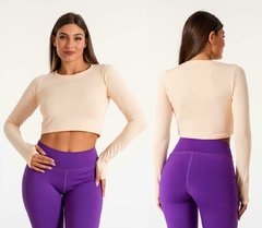 CROP TOP MANGA LARGA NEWOD (DURAZNO)