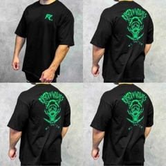 REMERA OVERSIZE FUARK (RUSED BY WOLES BLACK-GREEN)