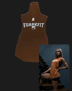 MUSCULOSA HOODIE CON CAPUCHA UNISEX - (FUARKFIT-MARRON)