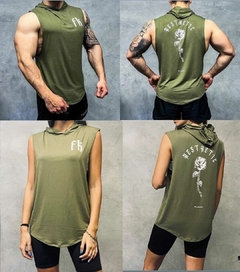 MUSCULOSA HOODIE CON CAPUCHA UNISEX - (FK AESTHETIC ROSA- VERDE)