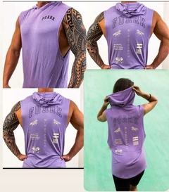 MUSCULOSA HOODIE CON CAPUCHA UNISEX - (FUARK ANIMALITOS ESPALDA- LILA)
