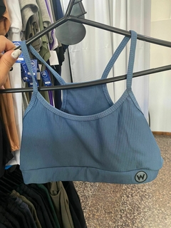 TOP TIRA FINA - MORLEY AZUL GRISACEO