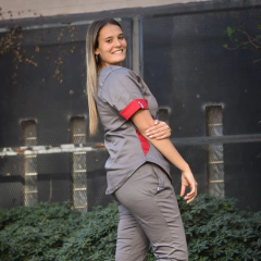 Pocket Gris con rojo.