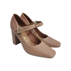 ZAPATO CERRADO PUNTA CUADRADA C/TACO PALO Y 2 HEBILLAS VIZZANO (1428.102) - tienda online