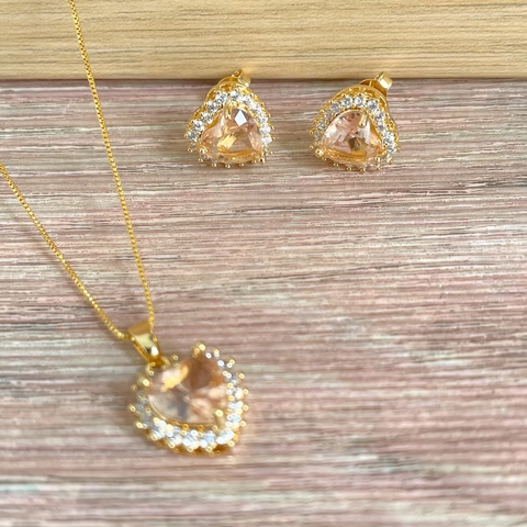 Conjunto coração champagne