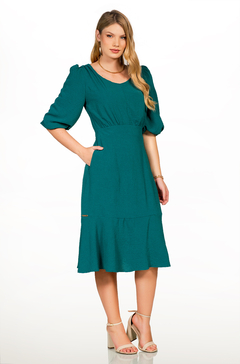 Vestido Verde Tecido Duna