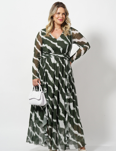 Vestido Tule Longo Animal Print - loja online