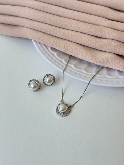 Conjunto Pérola Premium Ródio