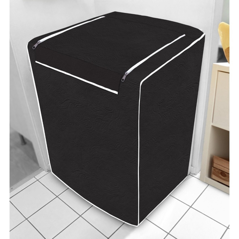 Capa Maquina de Lavar Abertura Superior c/ Zíper Preta Tamanho P