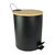 Lixeira de Inox Preta com Tampa de Bambu 5 Litros Wincy