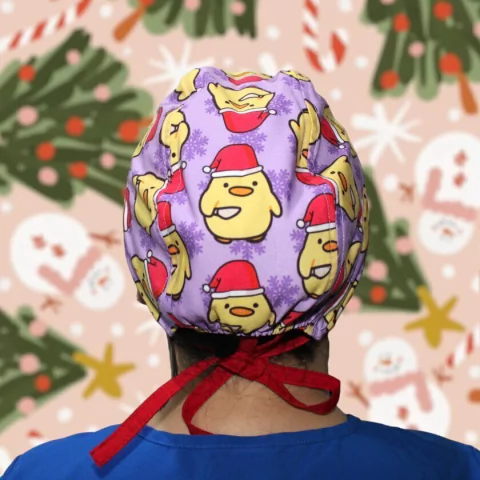 Gorro Quirúrgico Pollito con cuchillo navidad