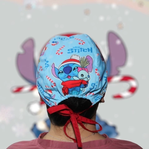 Gorro Quirúrgico Stitch Navidad