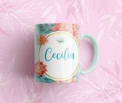 Taza flores con nombre - Xsimismo