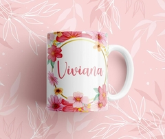Imagen de Taza flores con nombre