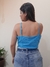 CROPPED AZUL EM LAISE DE ALGODÃO - comprar online