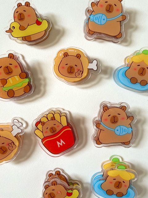 Clips de acrílico capivara