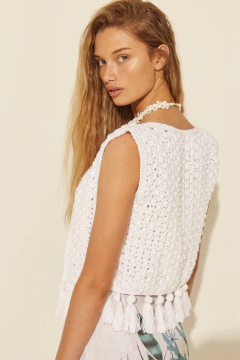 CROCHET TASSELLED VEST - buy online