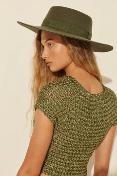 CROCHET SHORT SHIRT SLEEVE TOP Pre Order - buy online