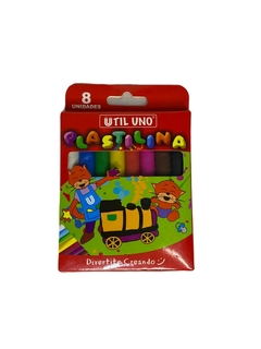 (LIB) 370948-PLASTILINA COLORES X 8 UNI UTIL1