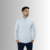 Camisa Manga Longa Slim Fit Oxford Button Down Azul