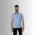 Camisa Manga Curta Slim Fit Linho Azul Claro