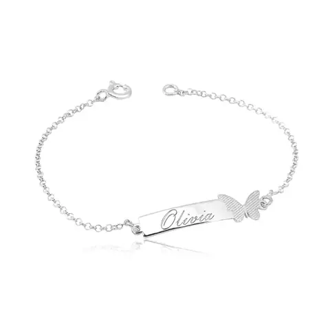 Pulseira Personalizada Chapinha Prata 925